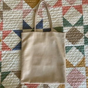 Baggu cream white leather tote bag